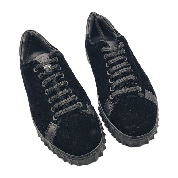 Salvatore Ferragamo Men\'s Black Cube velvet  Low-Top Sneakers Size 6.5 M main image 10